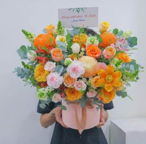 giỏ hoa hồng nhỏ