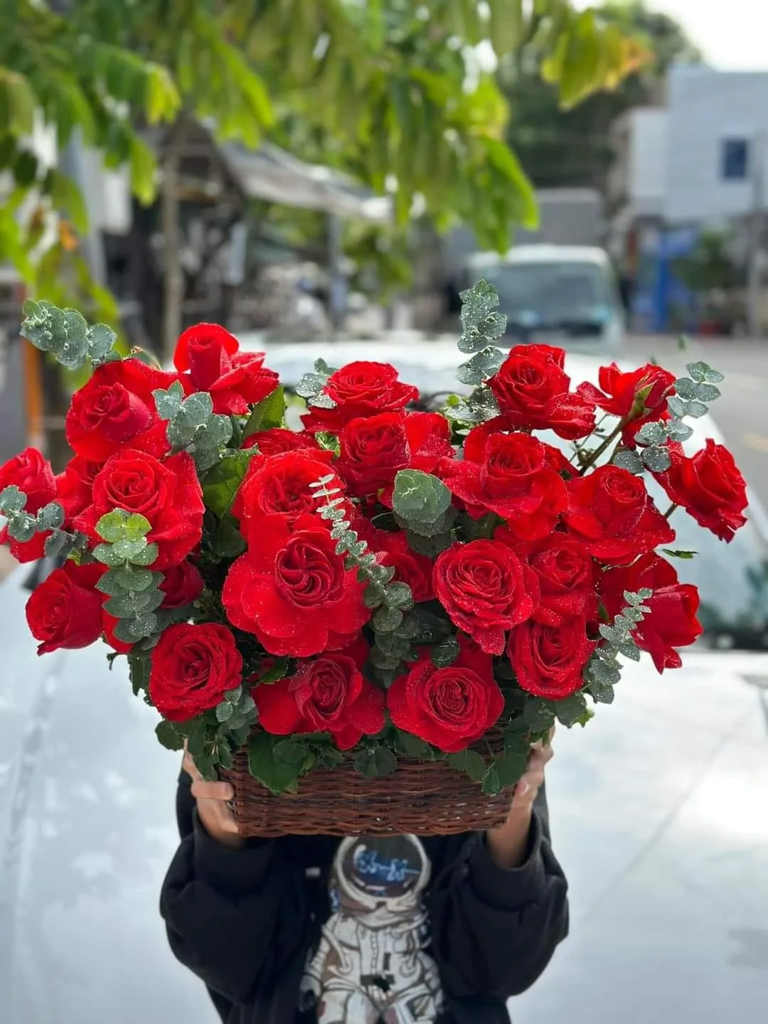 giỏ hoa hồng nhỏ