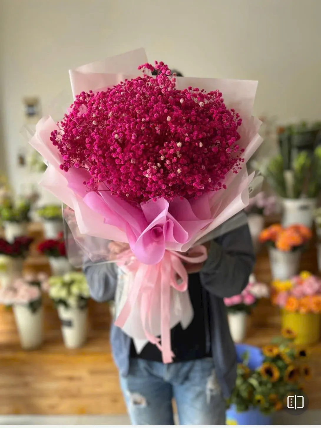 Bó hoa baby hồng