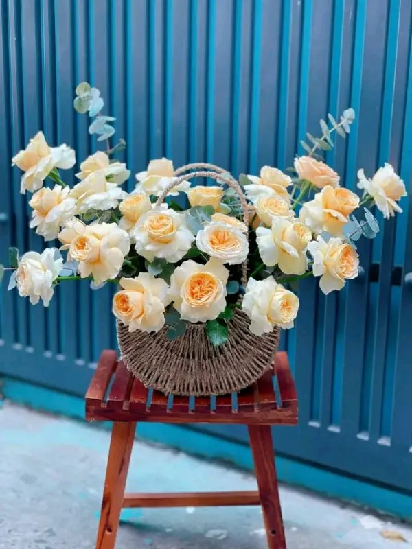 giỏ hoa hồng nhỏ