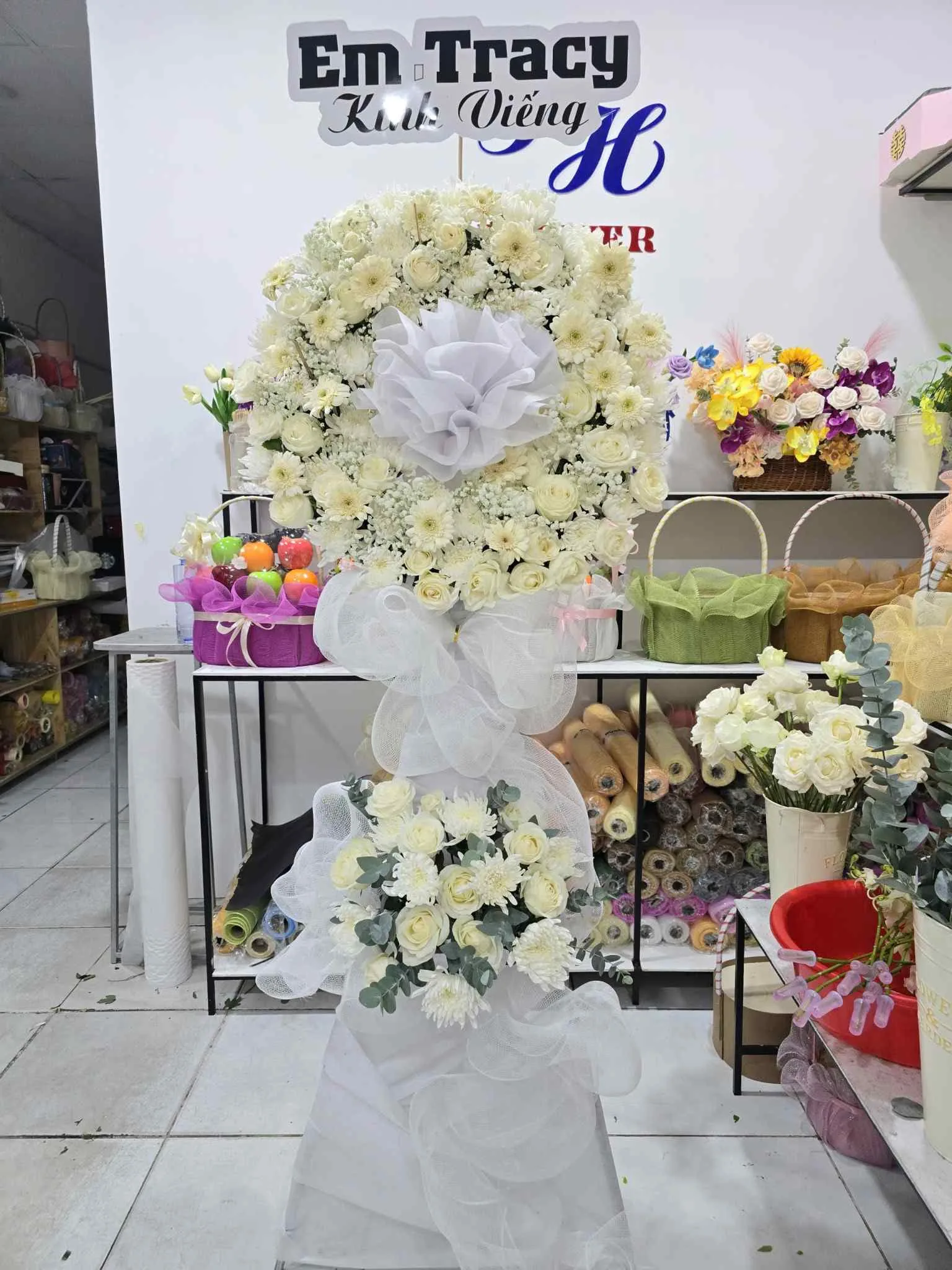 hoa đồng tiền làm hoa viếng