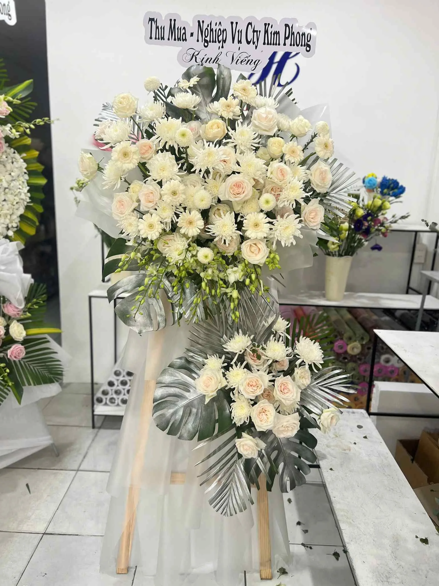 hoa đồng tiền làm hoa viếng